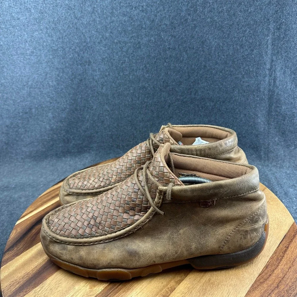 Twisted X Men's Chukka Driving Moc MDM0033 Brown Basket Weave Size 11.5W